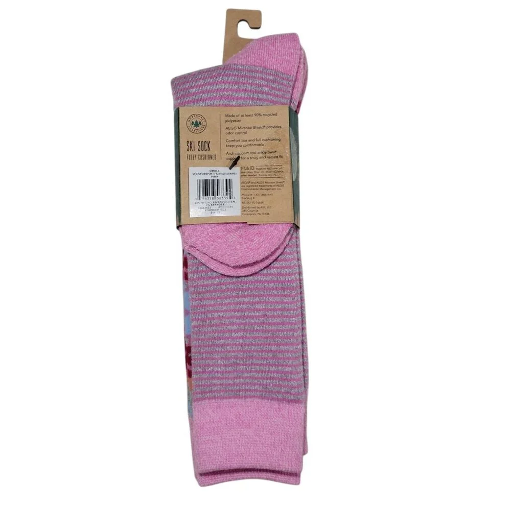 Northeast Outfitters Ski Socks Girls Youth Size 13k-4 Fully Cushioned 2 Pair NEW